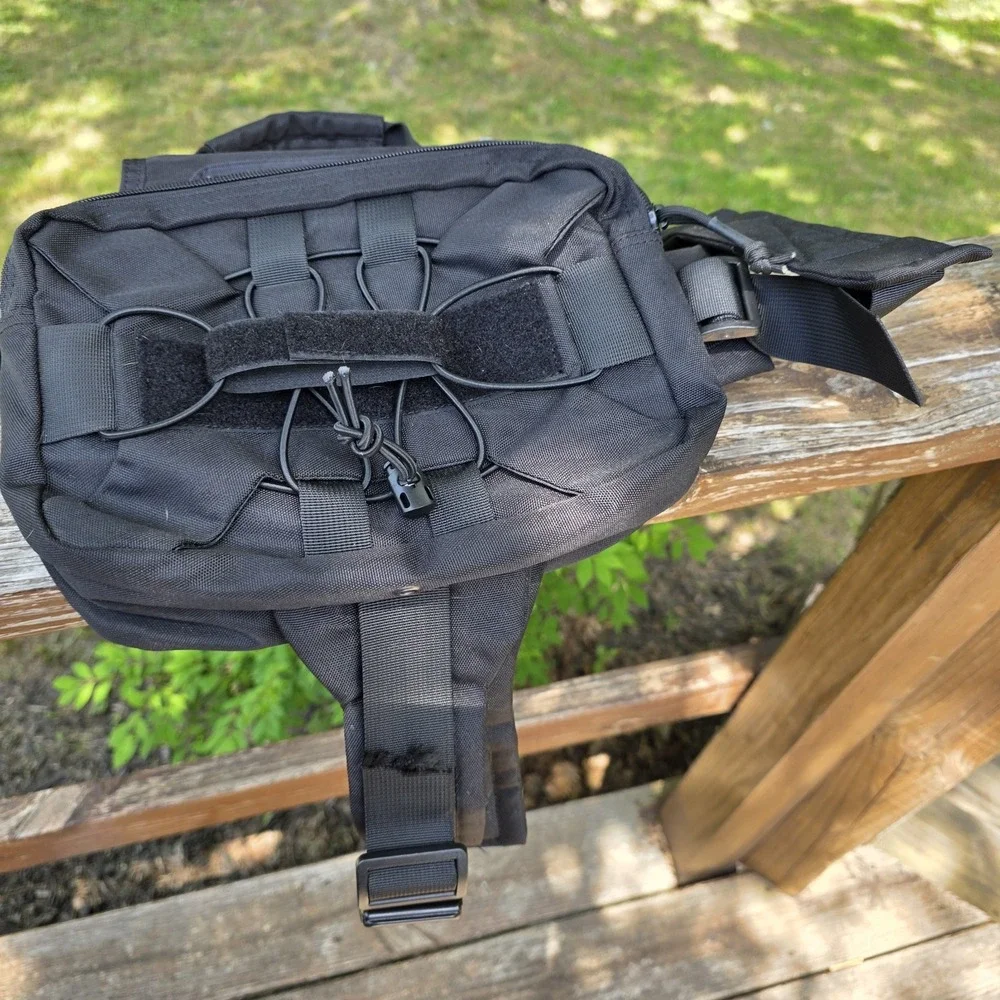 Spanker Tactical Dog Vest Black Harness Approx 11x11‎ Carrying Pockets